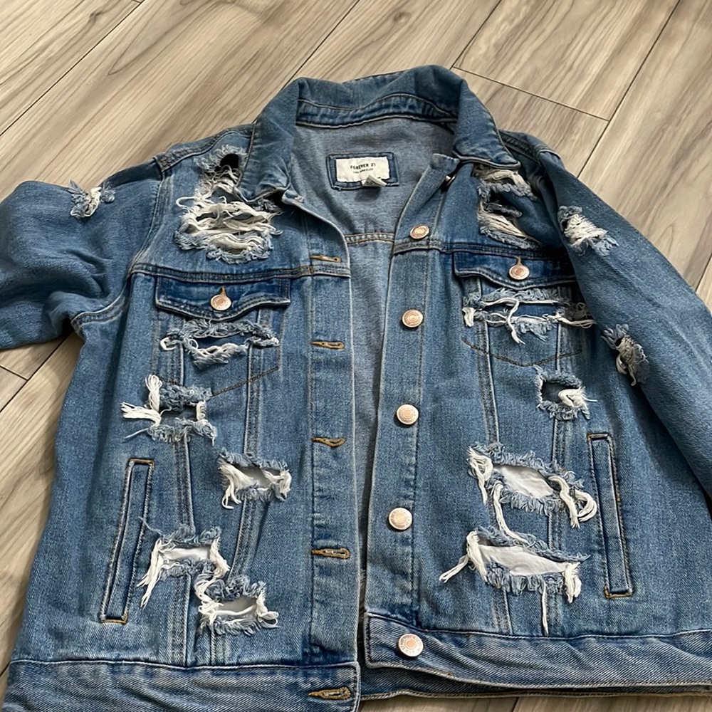 Distressed jean jacket from forever 21